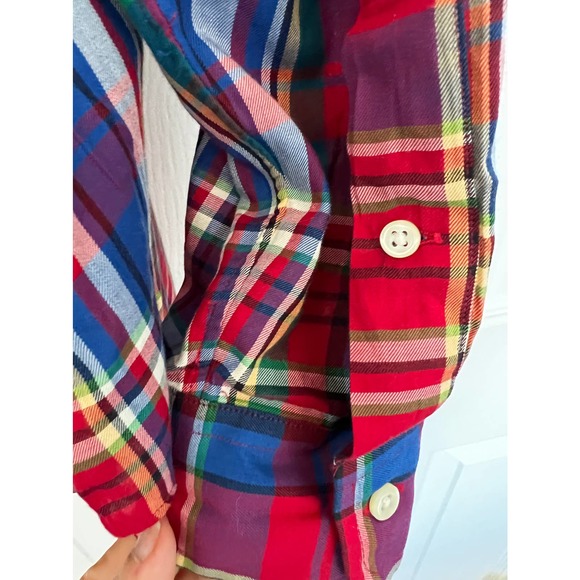 Ralph Lauren Button Down Shirt Long Sleeve Classic Fit Lightweight Red Plaid XLT - Picture 5 of 9